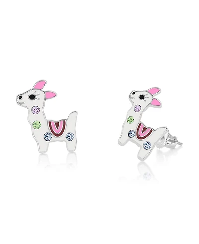Chanteur Girls /Girl/Deer Crystal White Gold Palladium Plating Screwstud Earring