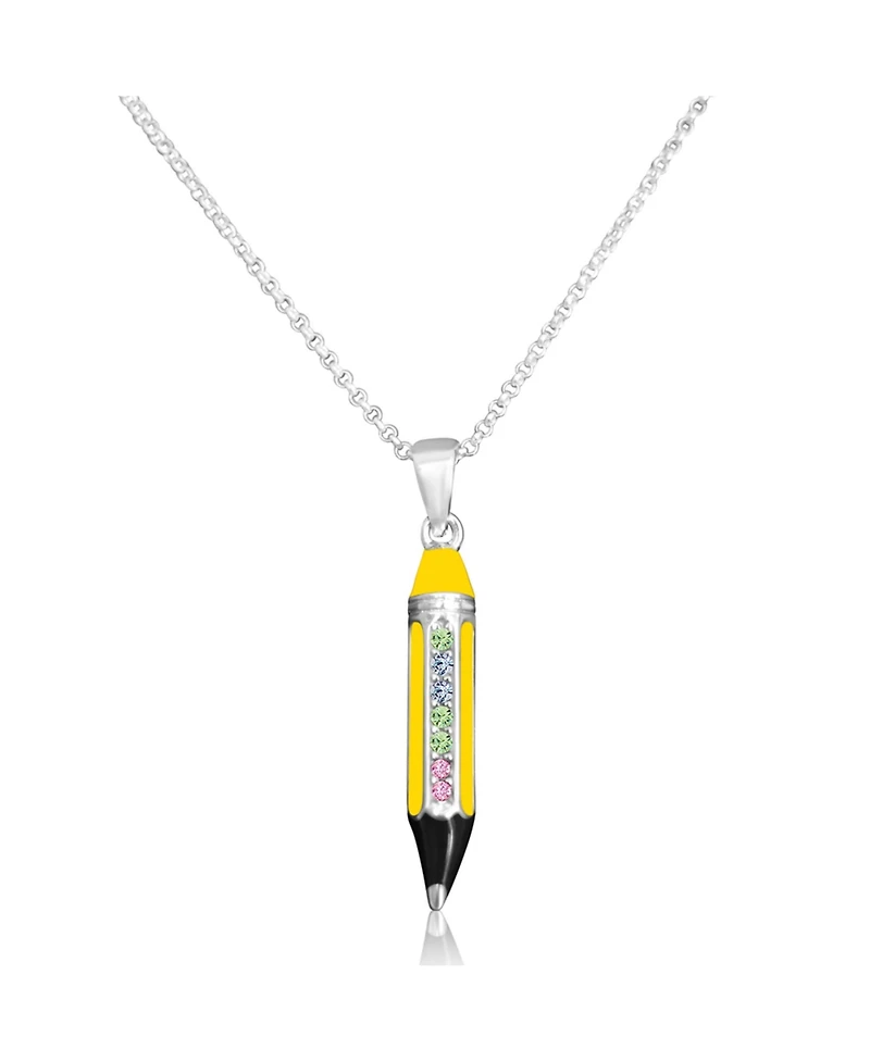 Chanteur Girls /Girl/Pencil Crystal White Gold Palladium Plating Necklace