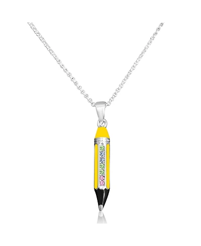 Chanteur Girls /Girl/Pencil Crystal White Gold Palladium Plating Necklace