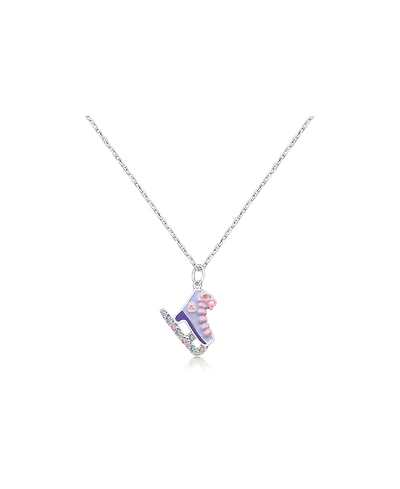 Chanteur Girls /Girl/Ice skates Crystal White Gold Palladium Plating Necklace