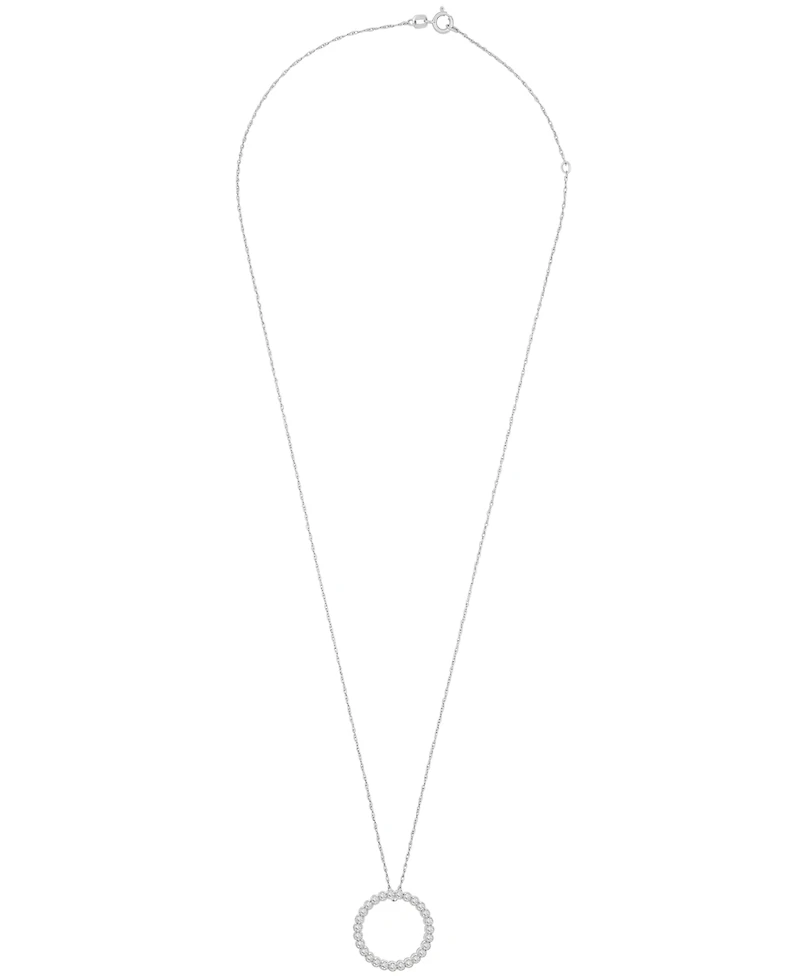 Diamond Circle Pendant Necklace (1/2 ct. t.w.) in 10K White Gold