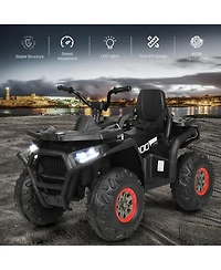 12V Kids Electric 4-Wheeler Atv Quad 2 Speeds Ride On Car w/MP3&Led Lights