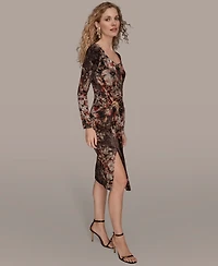 Donna Karan New York Women's Scoop Neck Floral Dress