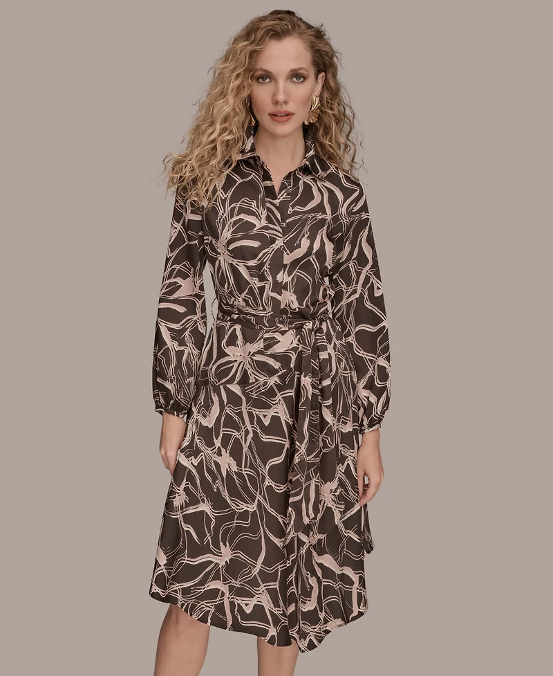 Donna Karan New York Women's V-Neck Printed Dress