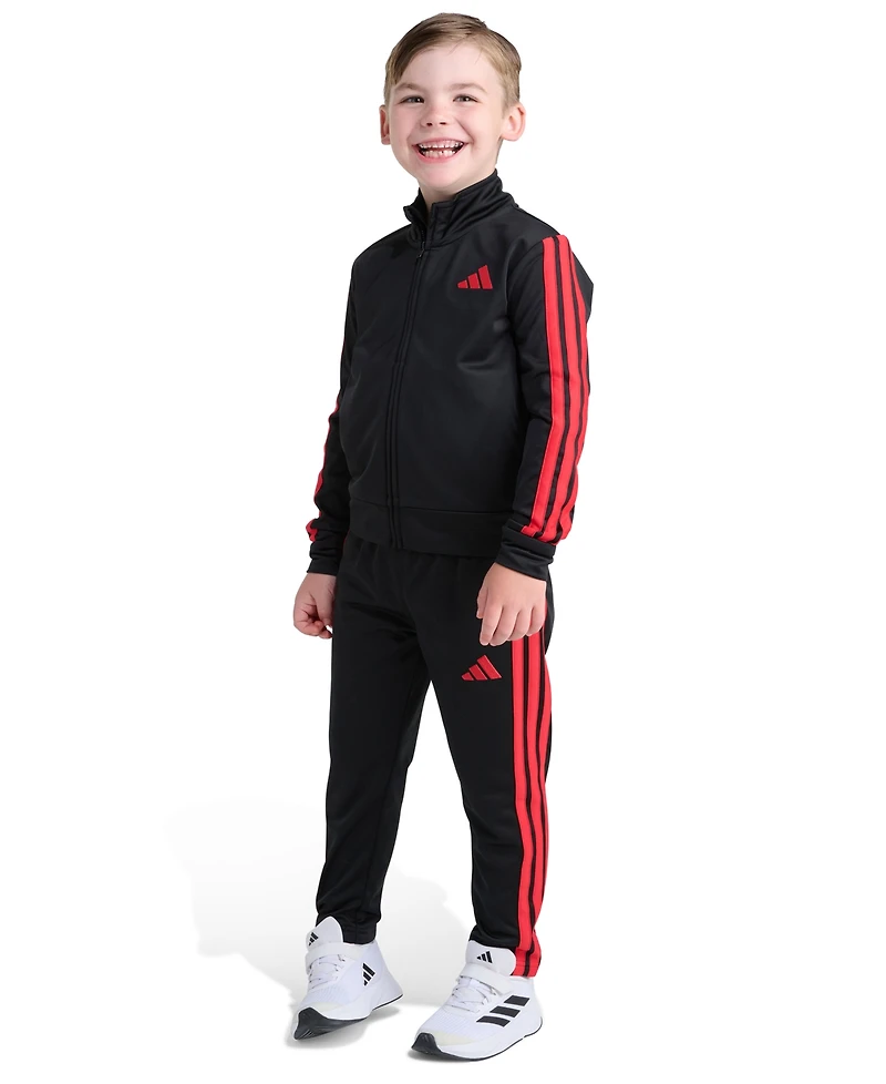 Adidas Toddler and Little Boys 2T-7 Two Piece Long Sleeve, Three Stripes Jacket Jogger Pant Set