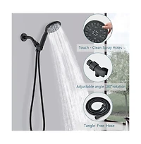 Rainsken Matt black high pressure multi function with hand held shower faucet