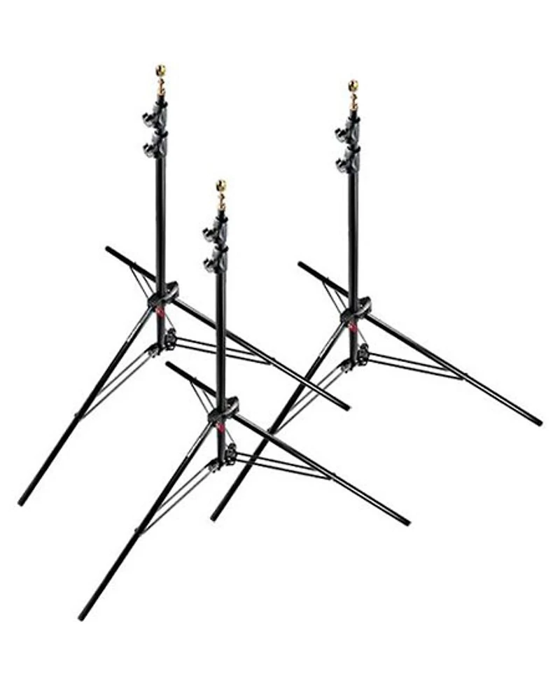 Manfrotto 1052BAC 93" Air Cushioned Aluminum Compact Stand with 3-Sections & 2 Risers, Black