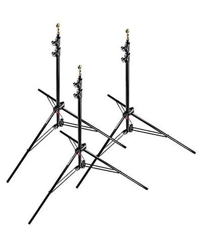 Manfrotto 1052BAC 93" Air Cushioned Aluminum Compact Stand with 3-Sections & 2 Risers, Black
