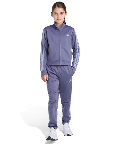 Adidas Big Girls S-xl Two Piece Event Tricot Full-Zip Jacket and Joggers Set