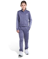 Adidas Big Girls S-xl Two Piece Event Tricot Full-Zip Jacket and Joggers Set
