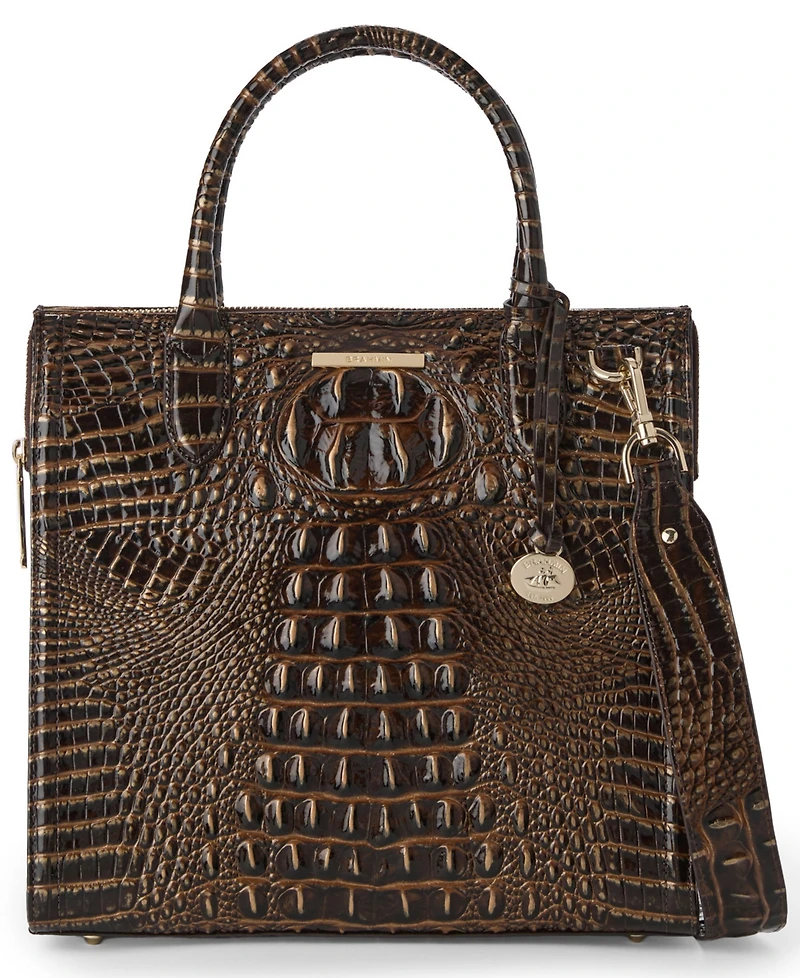 Brahmin Caroline Melbourne Embossed Leather Satchel Bag