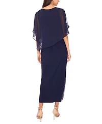 Msk Women's Cold Shoulder Overlay Maxi Dress