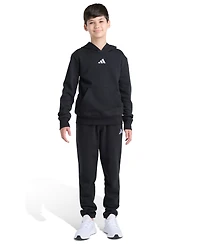 Adidas Big Boys Essential Small Logo 2-Piece Fleece Hoodie and Joggers Set