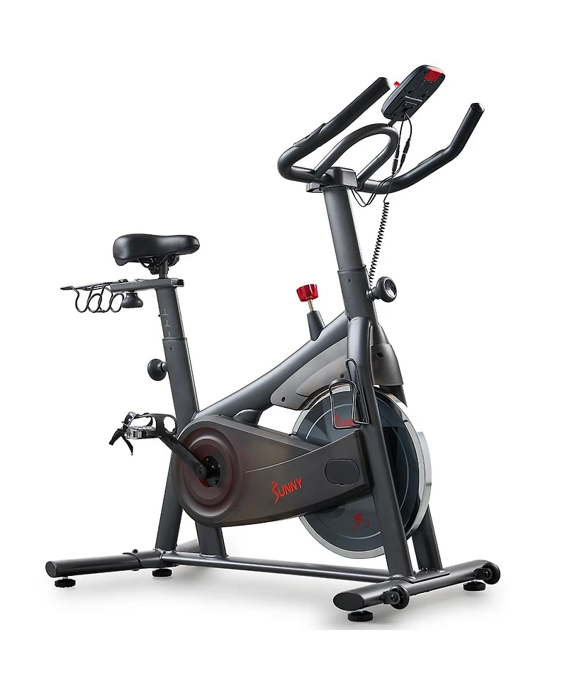 Sunny Health & Fitness Active 200 Smart Exercise Bike w/Pulse Sensor, Indoor Cardio Cycling Machine w/Adjustable Handlebar & Seat for Cardio Cycle Tra