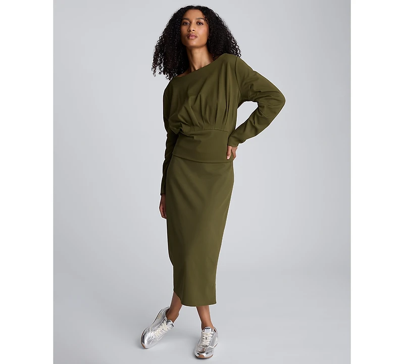 Kenneth Cole Juniors' Pull-On Slit Midi Skirt