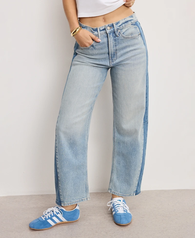 Good American Women's Mid Rise Barrel Jeans