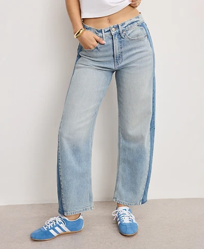 Good American Women's Mid Rise Barrel Jeans