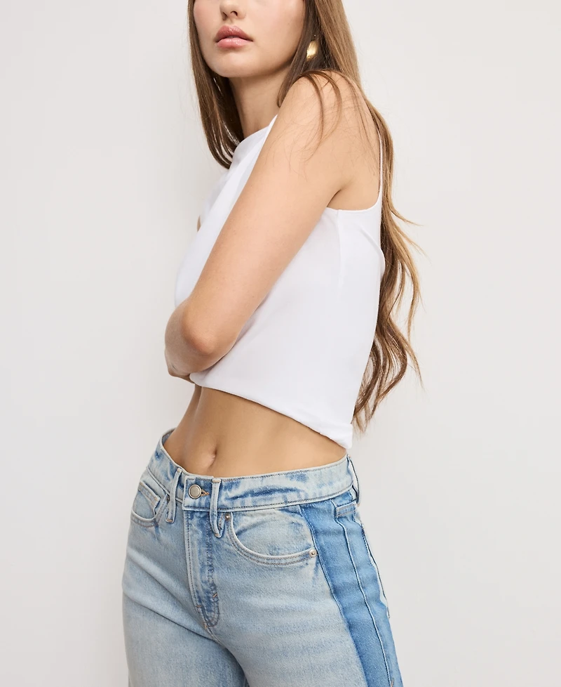 Good American Women's Mid Rise Barrel Jeans