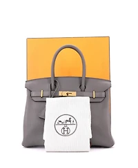 Pre-Owned Hermes Birkin 30 Handbag Grey Togo with Gold Hardware