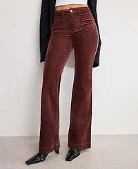 Good American Women's Flare Corduroy Mid-Rise Pants