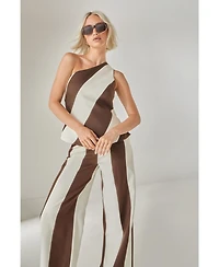 Nasty Gal Women's Stripe Tailored One Shoulder Top