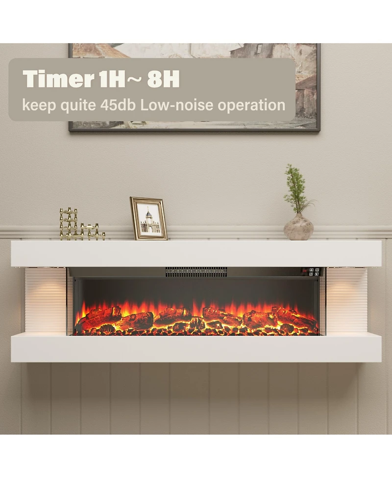 Hanging Electric Fireplace with Remote Control