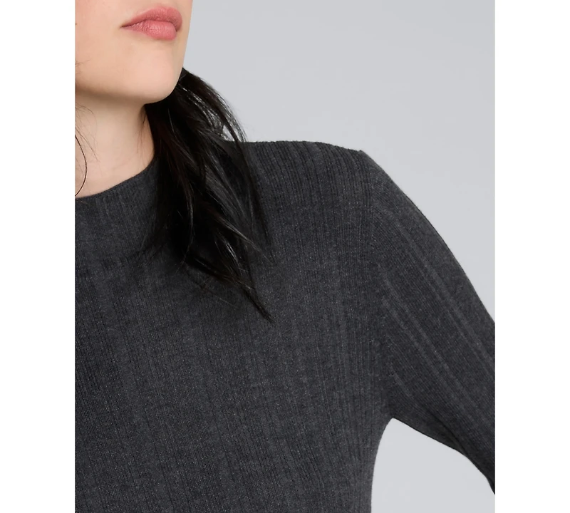Kenneth Cole Women's Variegated Rib Mock Neck Top