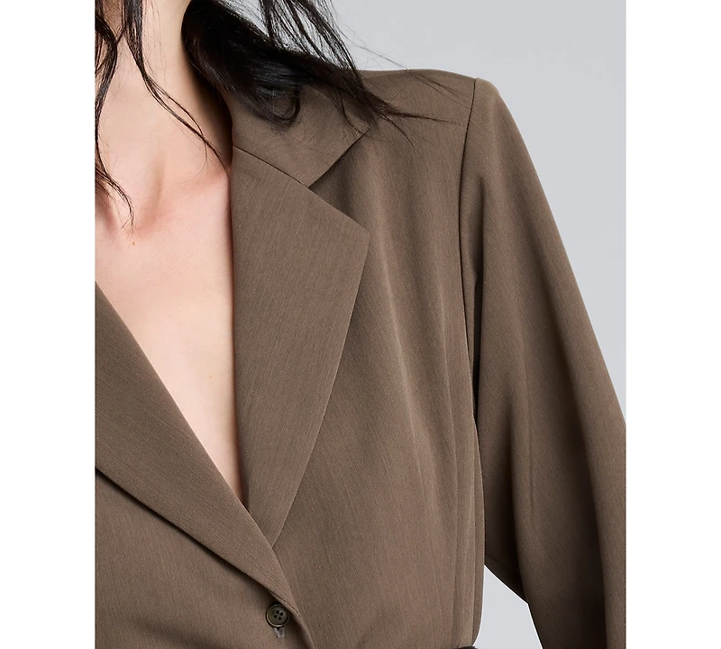 Kenneth Cole Women's Three-Button Belted Blazer