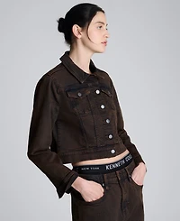 Kenneth Cole Women's Cropped Trucker Jacket