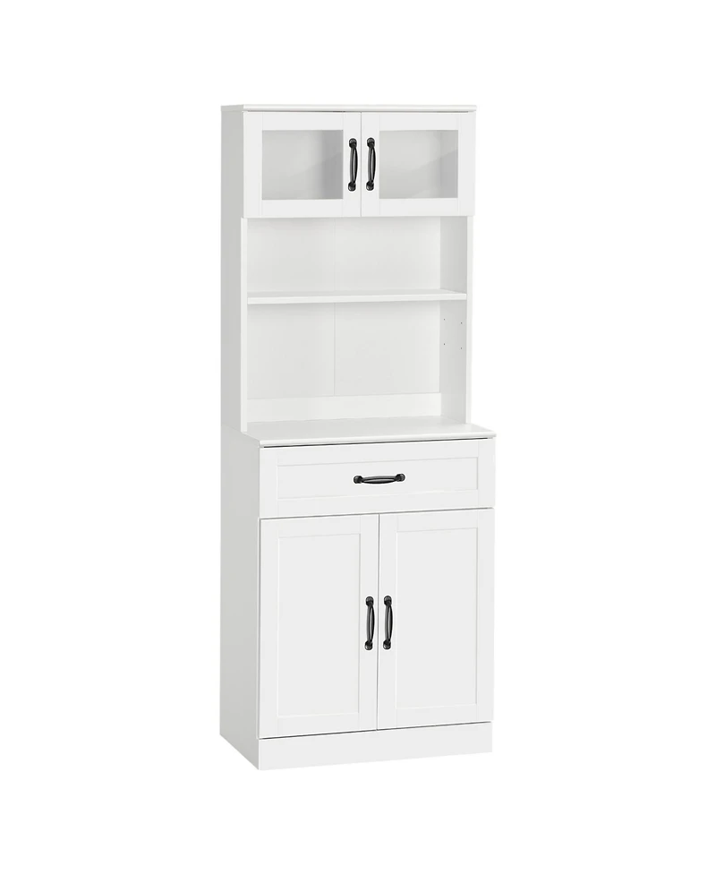 Heavy-Duty Kitchen Storage Cabinet with Adjustable Shelves for Utensils and Pantry