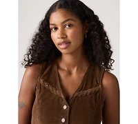 Levi's Women's Braided Corduroy Sleeveless Vest Jacket