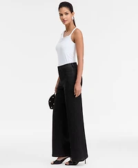 I.n.c. International Concepts Women's High-Rise Wide-Leg Embellished Jeans, Macy's Exclusive