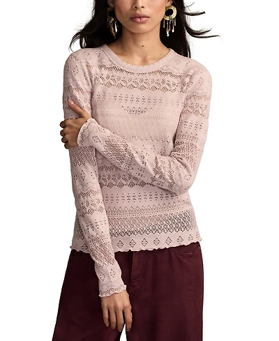 Lucky Brand Women's Lace Detail Long Sleeve Top