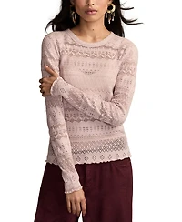 Lucky Brand Women's Lace Detail Long Sleeve Top
