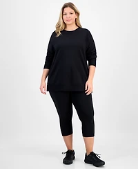 Id Ideology Plus Crewneck Raglan-Sleeve Tunic Top, Macy's Exclusive