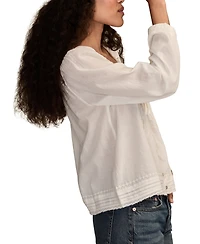 Lucky Brand Women's Long Sleeve Lace Swing Top