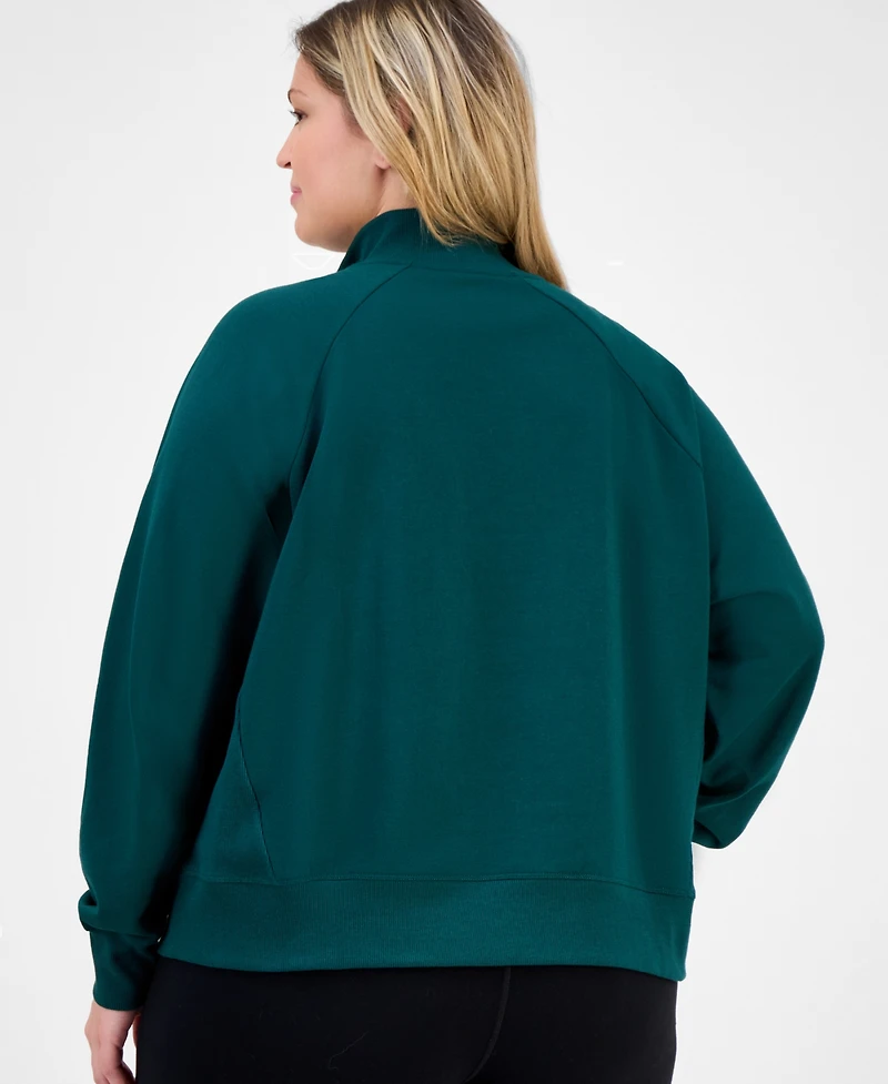 Id Ideology Plus Quarter-Zip Raglan-Sleeve Top, Macy's Exclusive