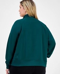 Id Ideology Plus Quarter-Zip Raglan-Sleeve Top, Macy's Exclusive