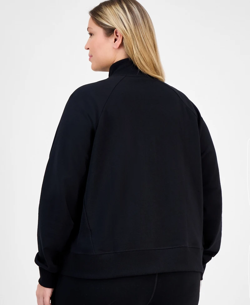 Id Ideology Plus Quarter-Zip Raglan-Sleeve Top, Macy's Exclusive