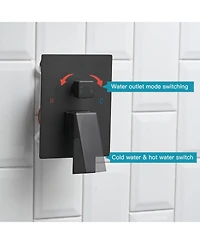 Greenspring Single Handle 2-Spray Square High Pressure Shower Faucet with 16"; Head Polished Chrome (Valve Included)