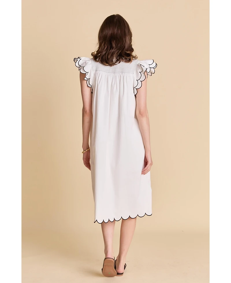 English Factory Women's Scallop Midi Dress