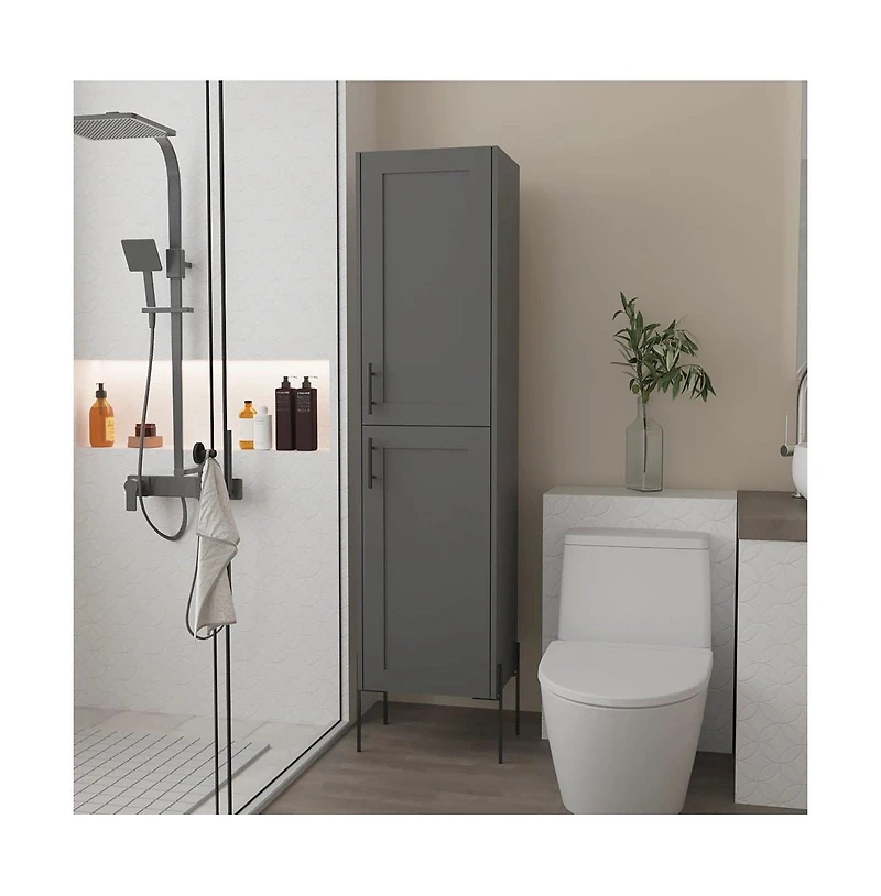 We Have Furniture Linen Cabinet Hopewell, Bathroom, Matt Gray