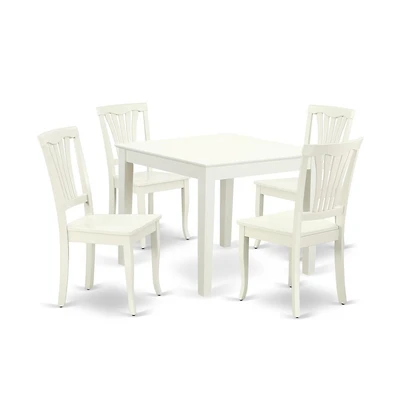 East West Furniture Dining Room Set Linen White