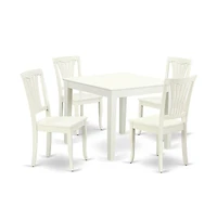 East West Furniture Dining Room Set Linen White