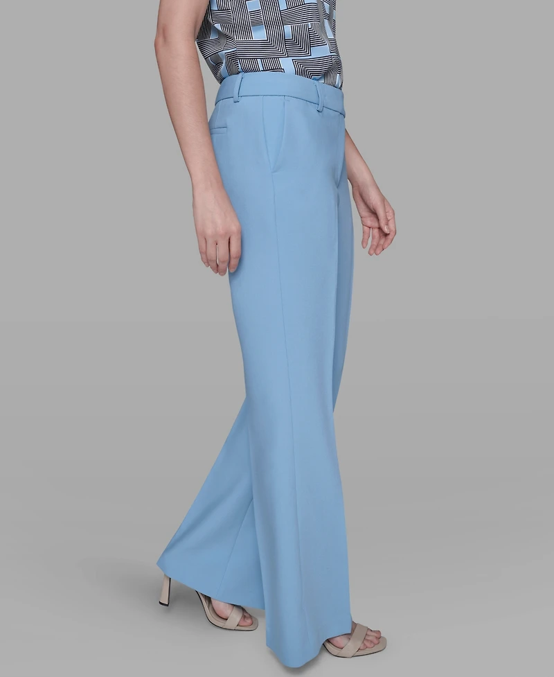Karl Lagerfeld Paris Women's Mid-Rise Flared Pants