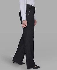 Karl Lagerfeld Paris Women's Mid-Rise Flared Pants