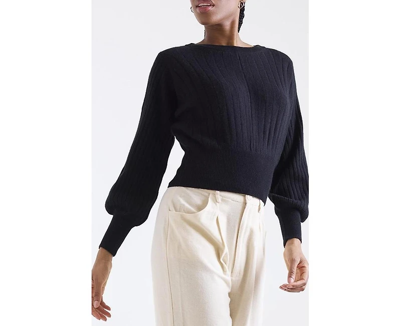 1982 Women's Rosa Ribbed Long Sleeve Cashmere Sweater