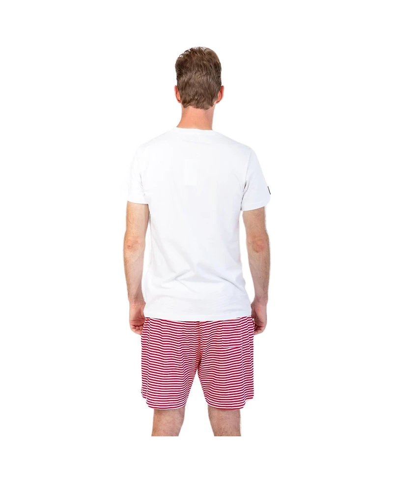 Sant and Abel Men's Red Stripe Jersey Sleep Shorts