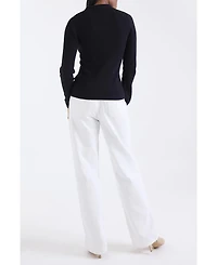 1982 Women's Amaya Cashmere Button Detail Polo Top