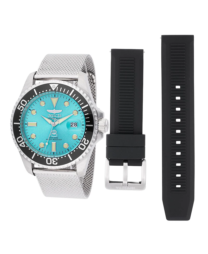 Invicta Men's 48213 Pro Diver Quartz 3 Hand Blue Dial Watch